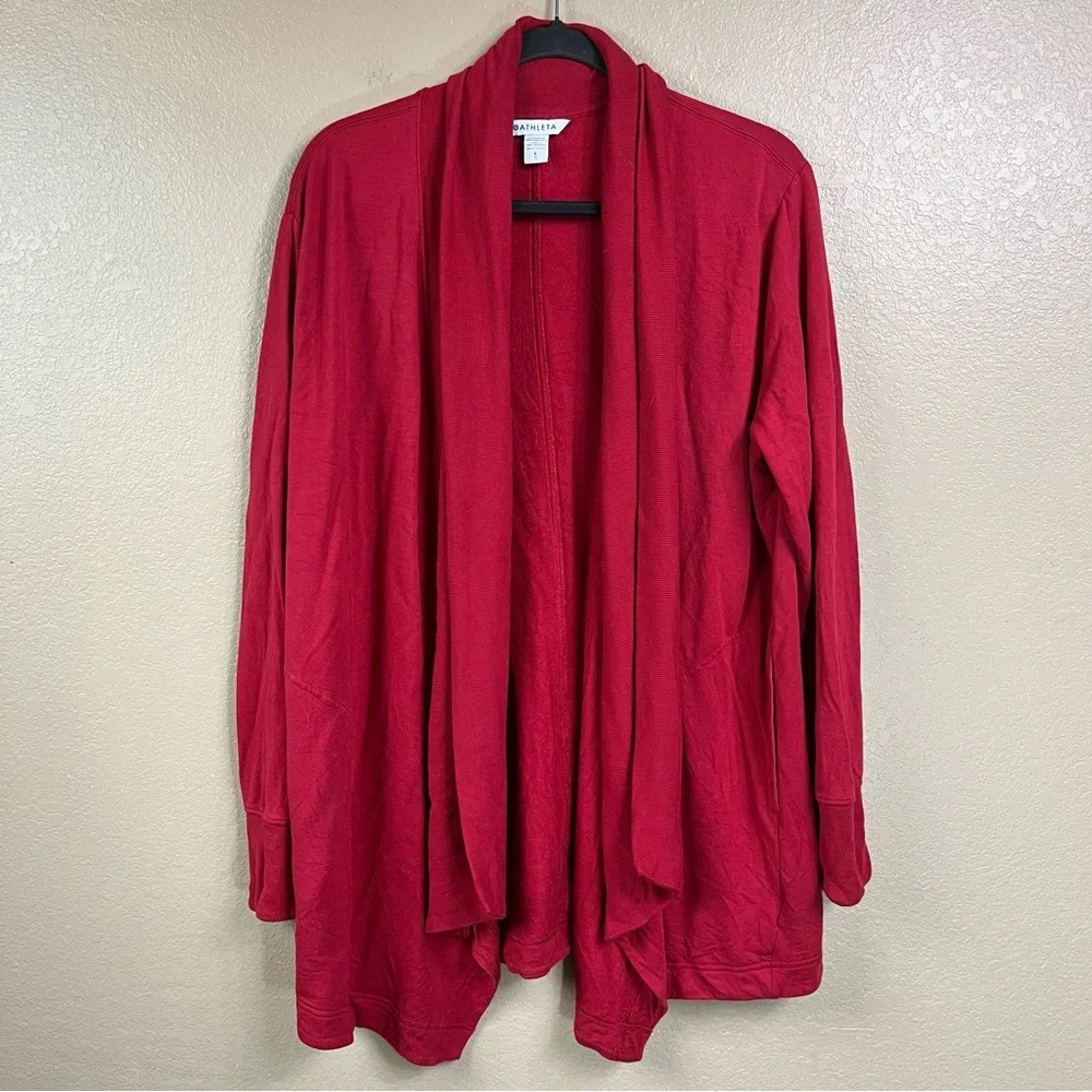 Athleta Pranayama Restore Wrap Red Cardigan